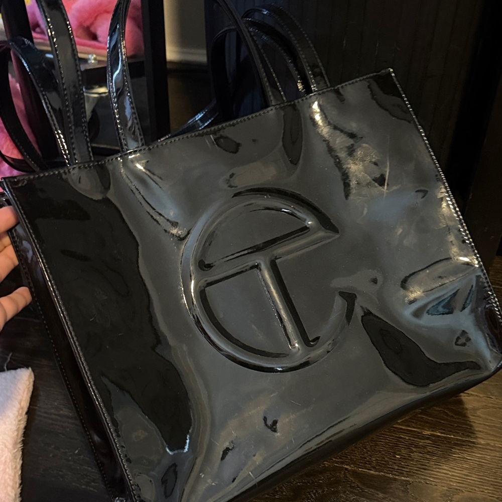 Telfar Glossy Black Tote Bag